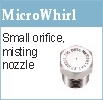 Microwhirl misting nozzle