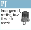 PJ series low profile misting nozzle